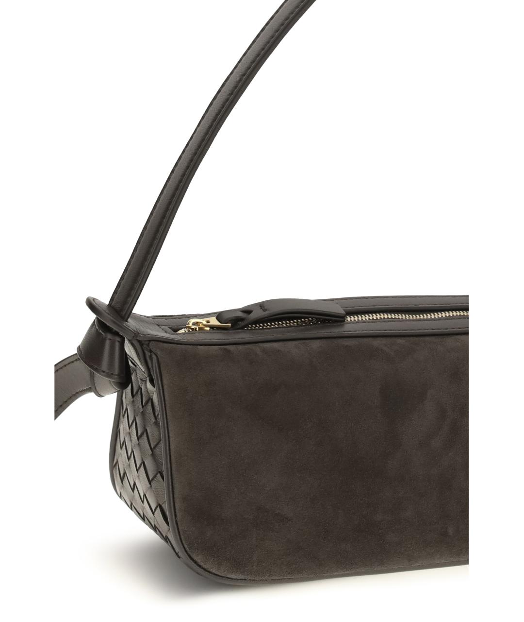 BOTTEGA VENETA Коричневая замшевая сумка через плечо, фото 4