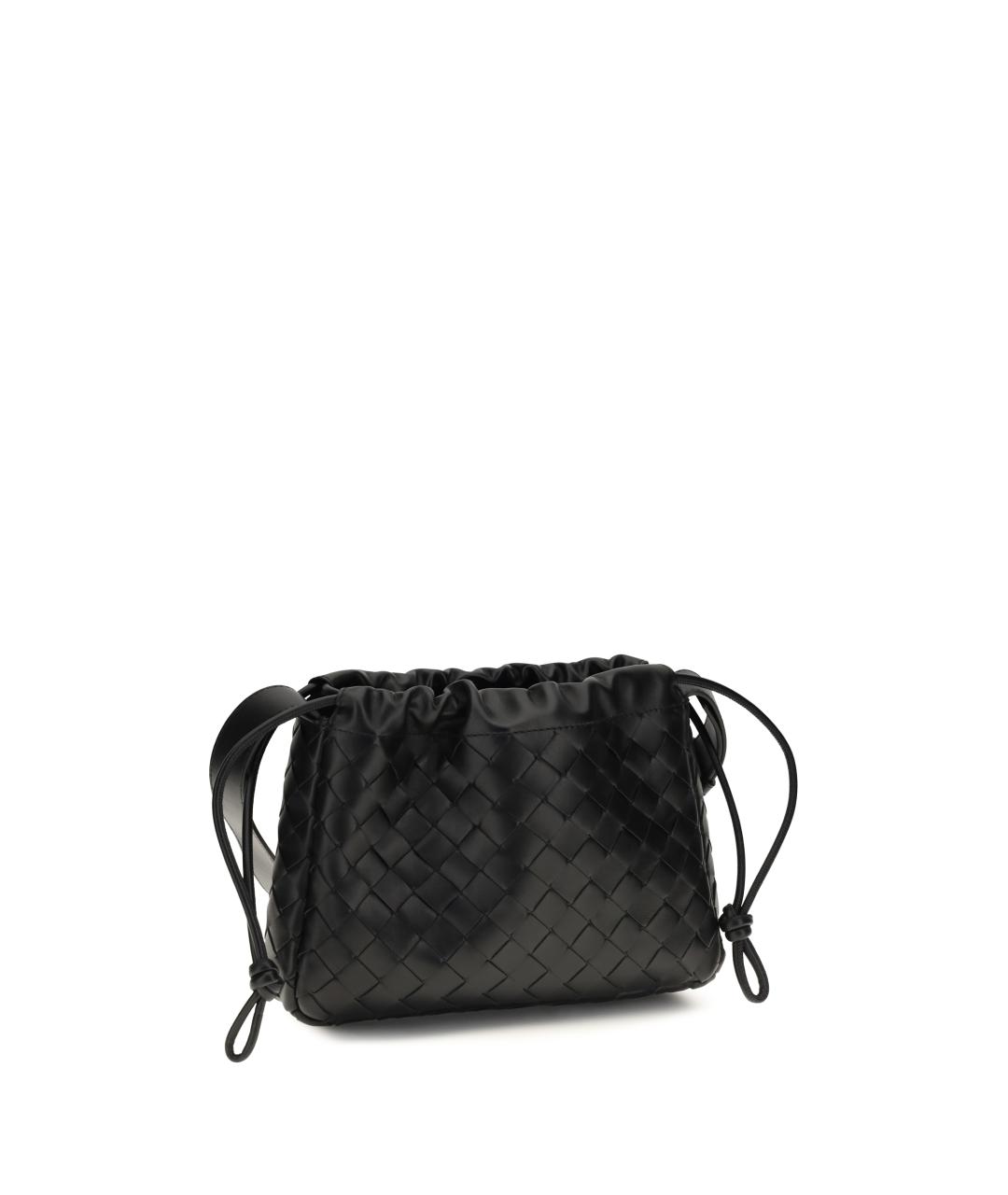 BOTTEGA VENETA Черная кожаная сумка на плечо, фото 3