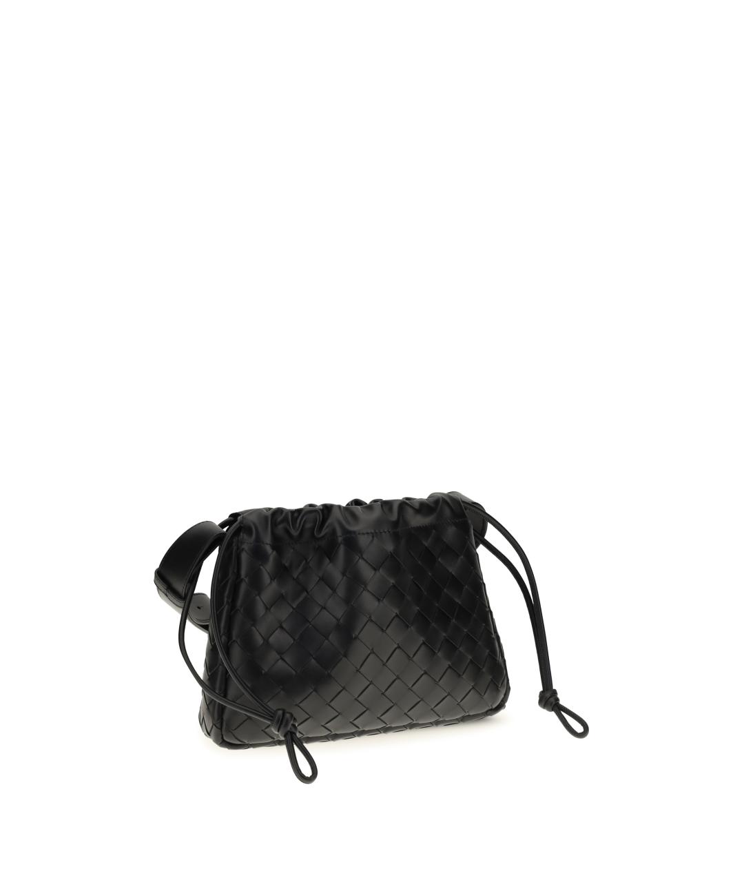 BOTTEGA VENETA Черная кожаная сумка на плечо, фото 2