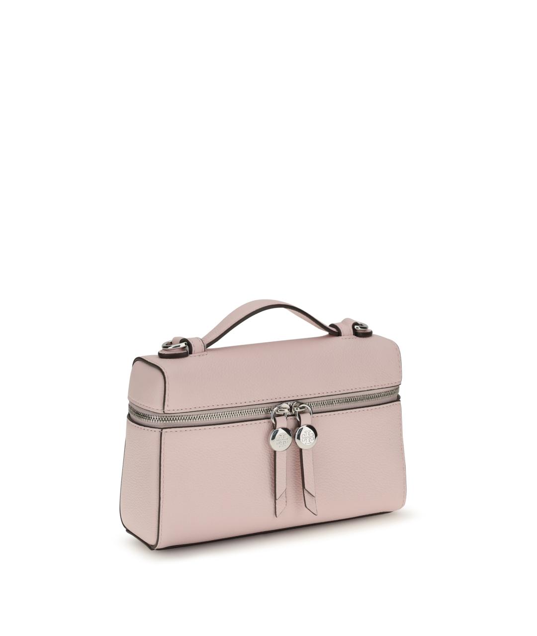 TORY BURCH Розовая кожаная сумка с короткими ручками, фото 2