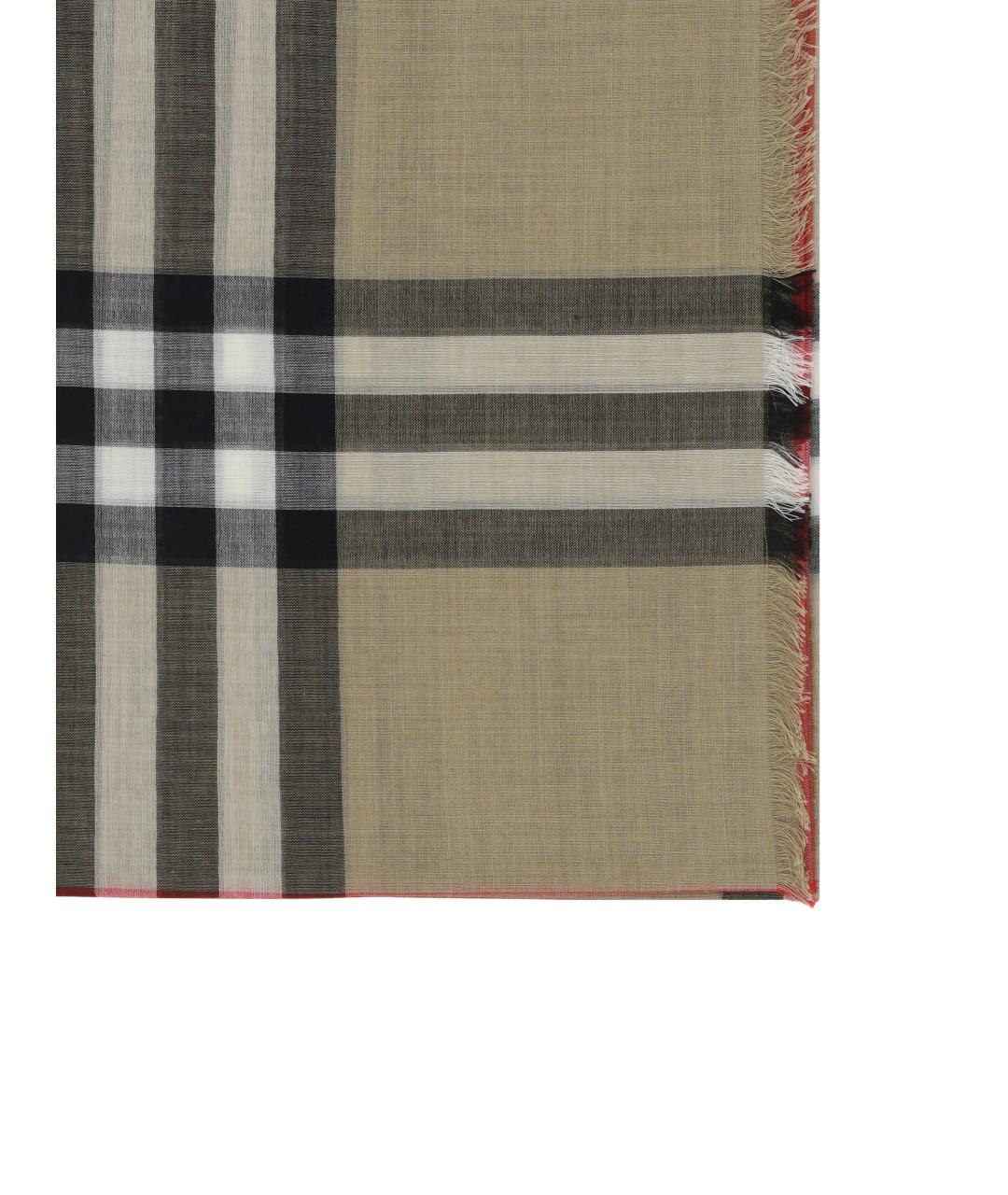 BURBERRY Бежевый шелковый шарф, фото 3
