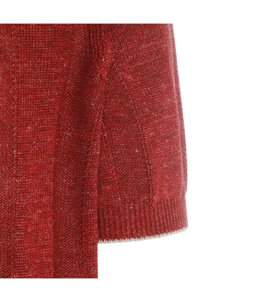 BRUNELLO CUCINELLI Красный льняной джемпер / свитер, фото 3