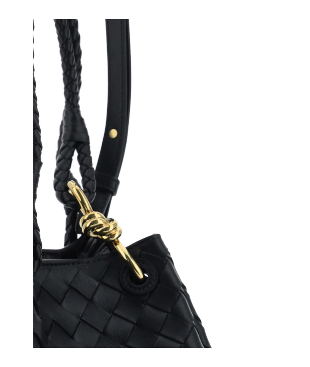 BOTTEGA VENETA Черная кожаная сумка тоут, фото 4