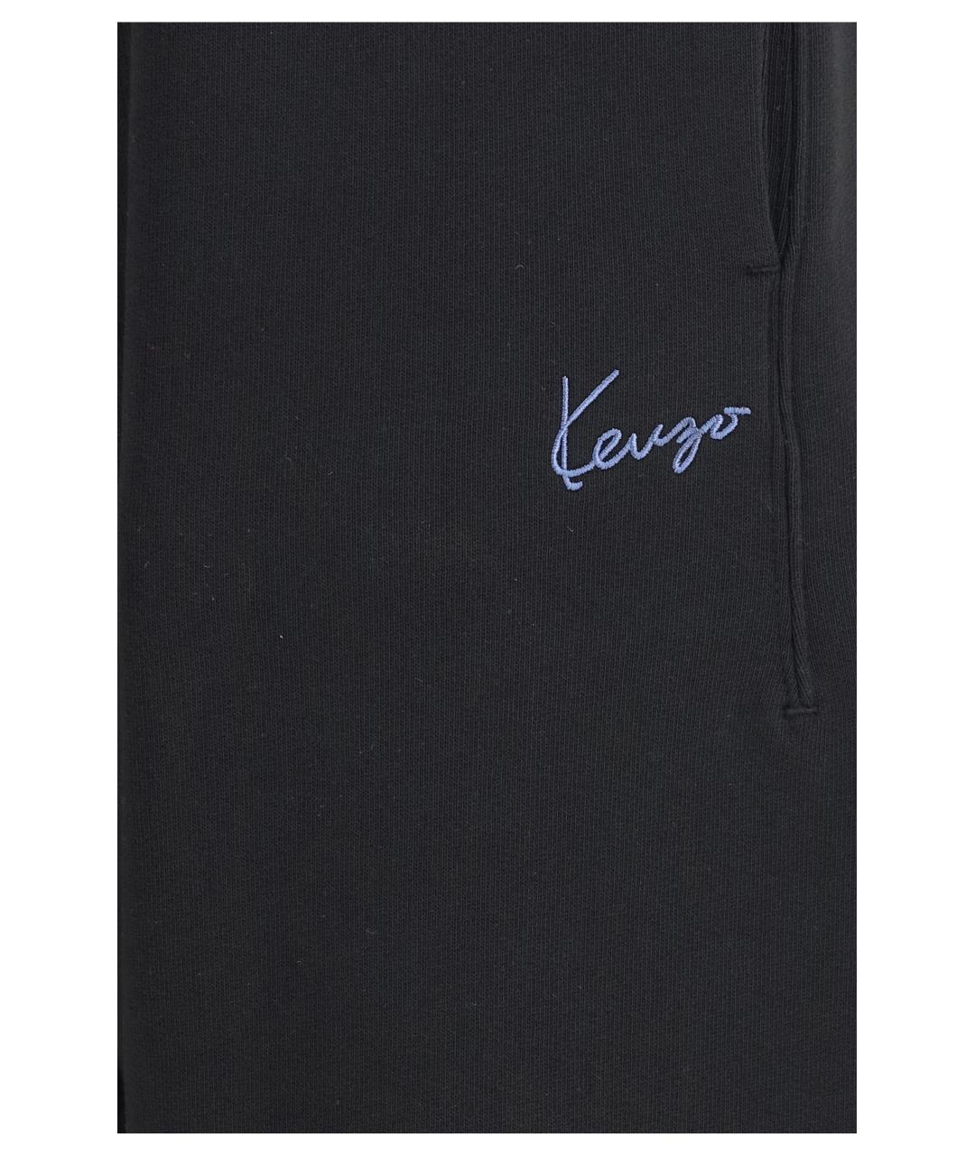 KENZO Черные хлопковые повседневные брюки, фото 3