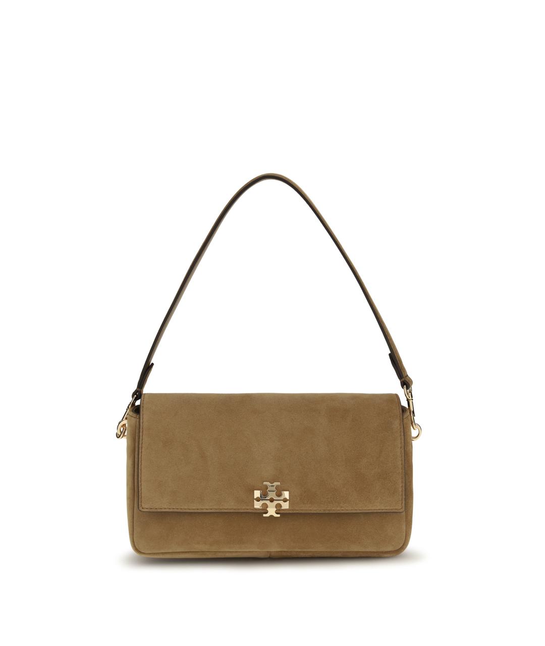 TORY BURCH Бежевая замшевая сумка через плечо, фото 1