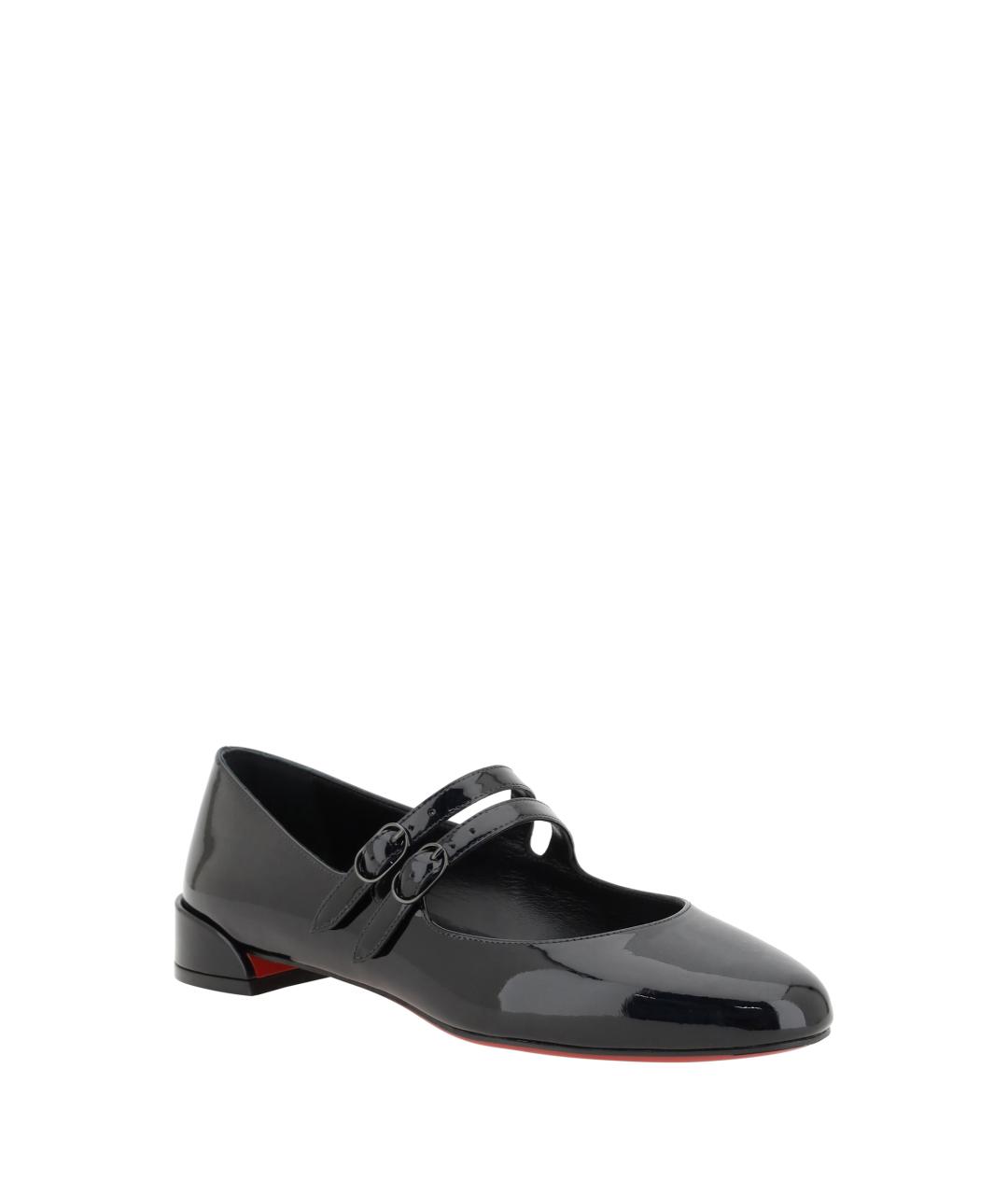 CHRISTIAN LOUBOUTIN Черные кожаные балетки, фото 2