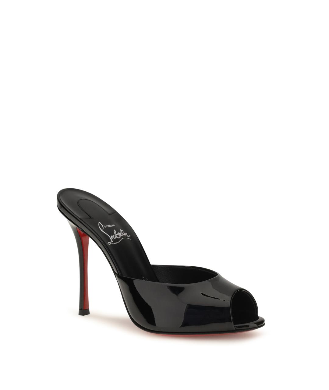 CHRISTIAN LOUBOUTIN Черные мюли из лакированной кожи, фото 2
