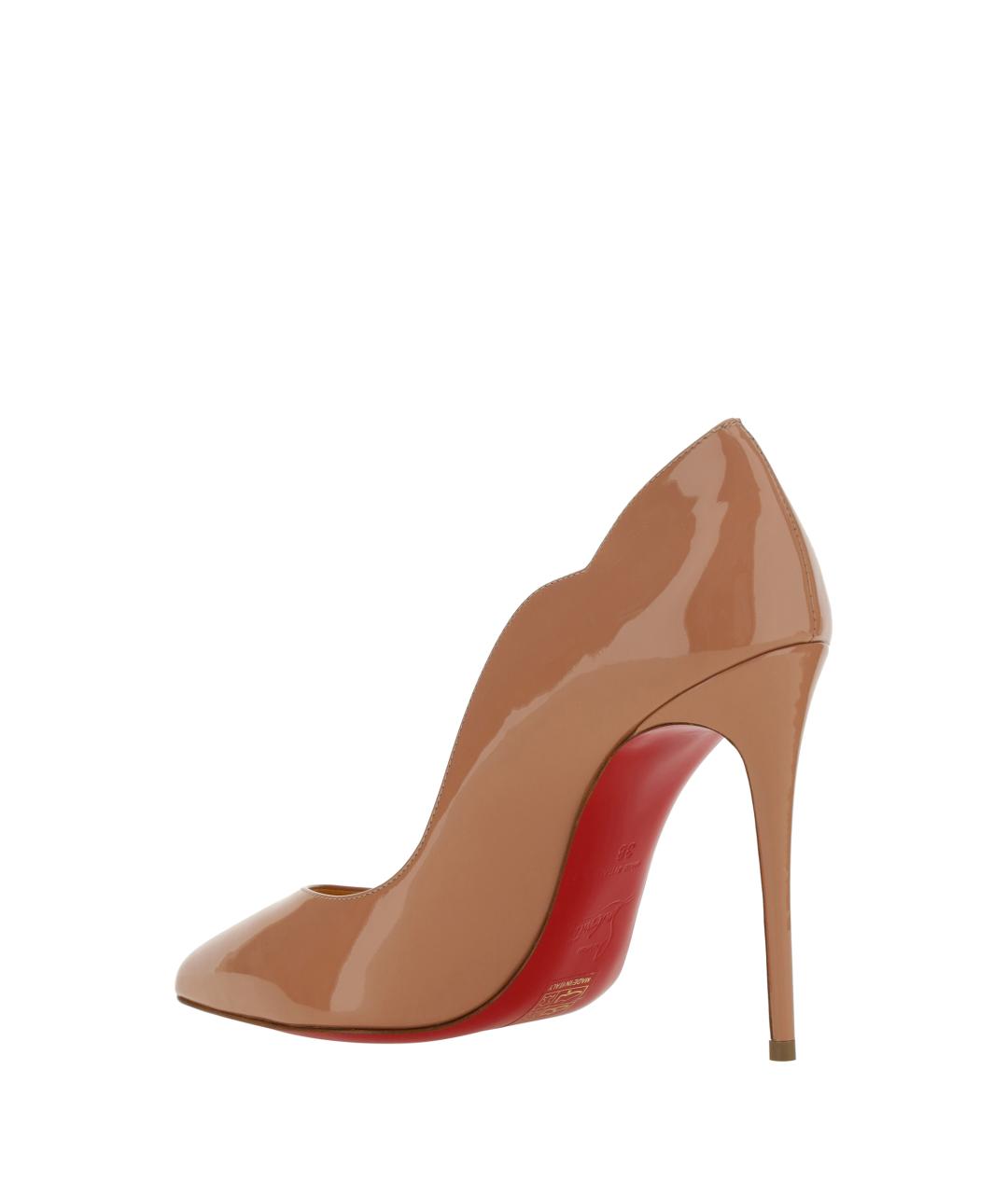 CHRISTIAN LOUBOUTIN Бежевые кожаные туфли, фото 3