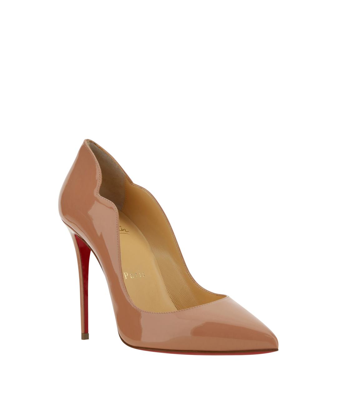 CHRISTIAN LOUBOUTIN Бежевые кожаные туфли, фото 2