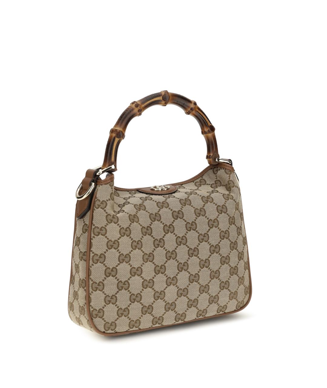 GUCCI Бежевая тканевая сумка тоут, фото 2