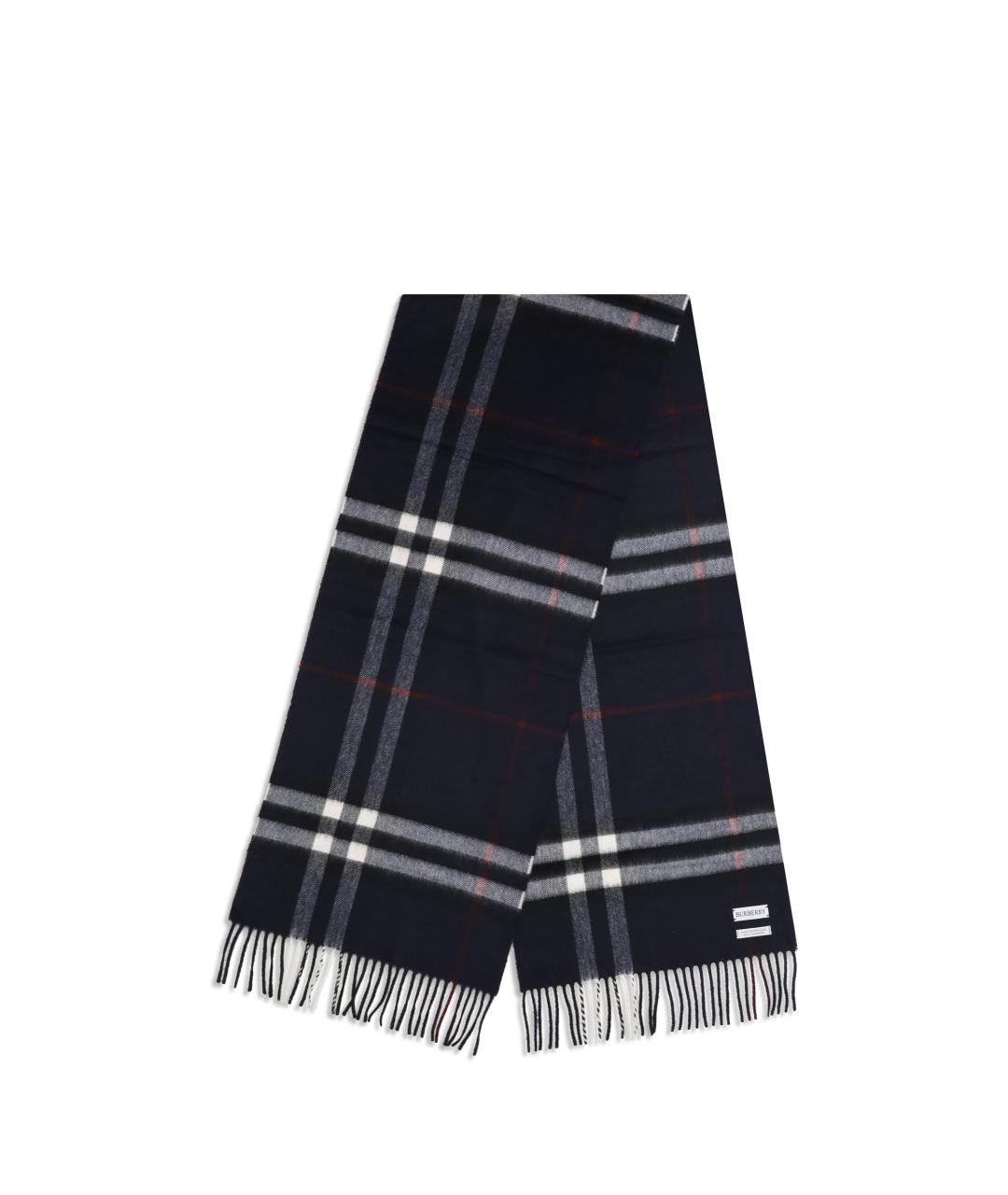 BURBERRY Синий кашемировый шарф, фото 2