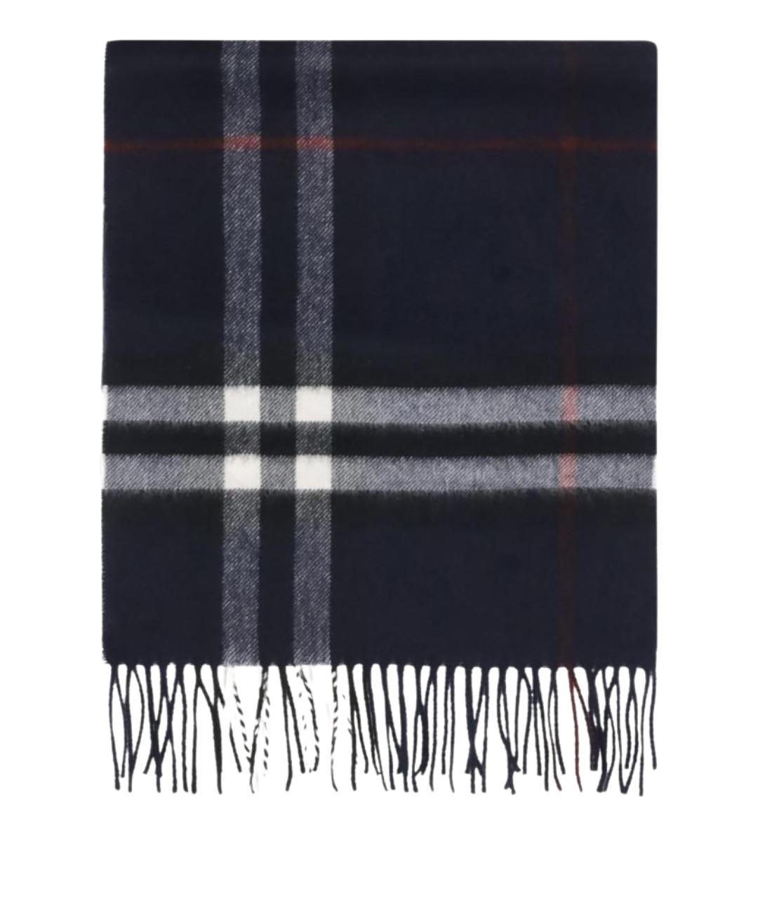 BURBERRY Синий кашемировый шарф, фото 1