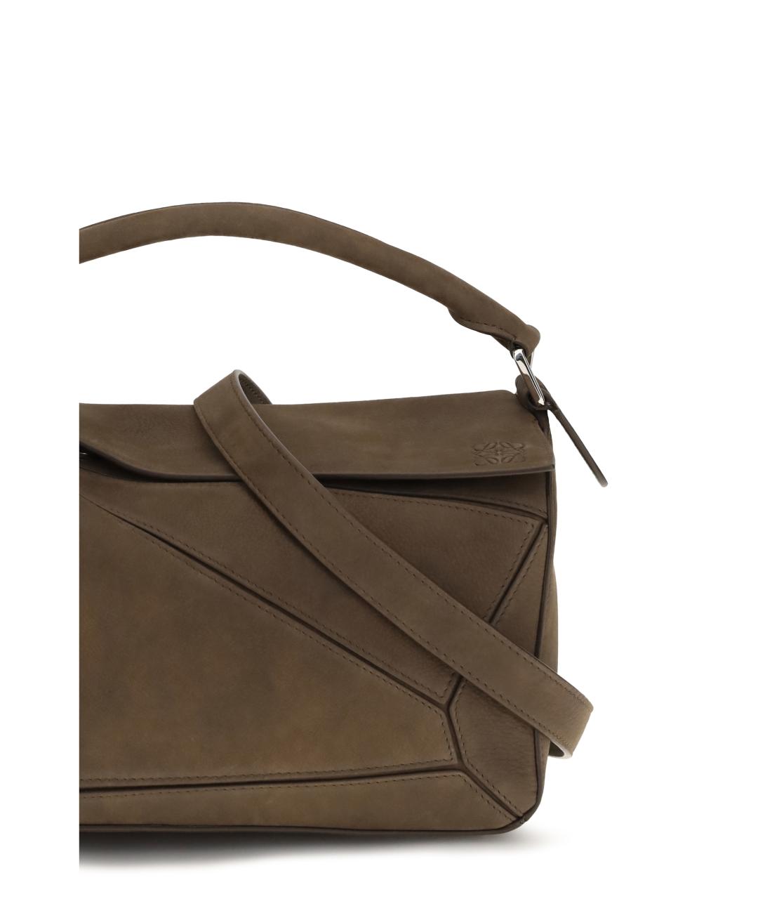 LOEWE Коричневая замшевая сумка через плечо, фото 4