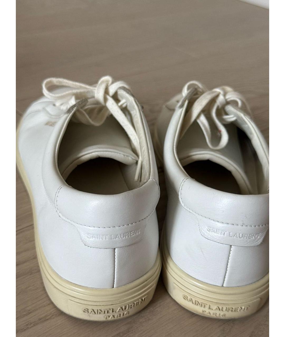 SAINT LAURENT Белые кожаные кеды, фото 4