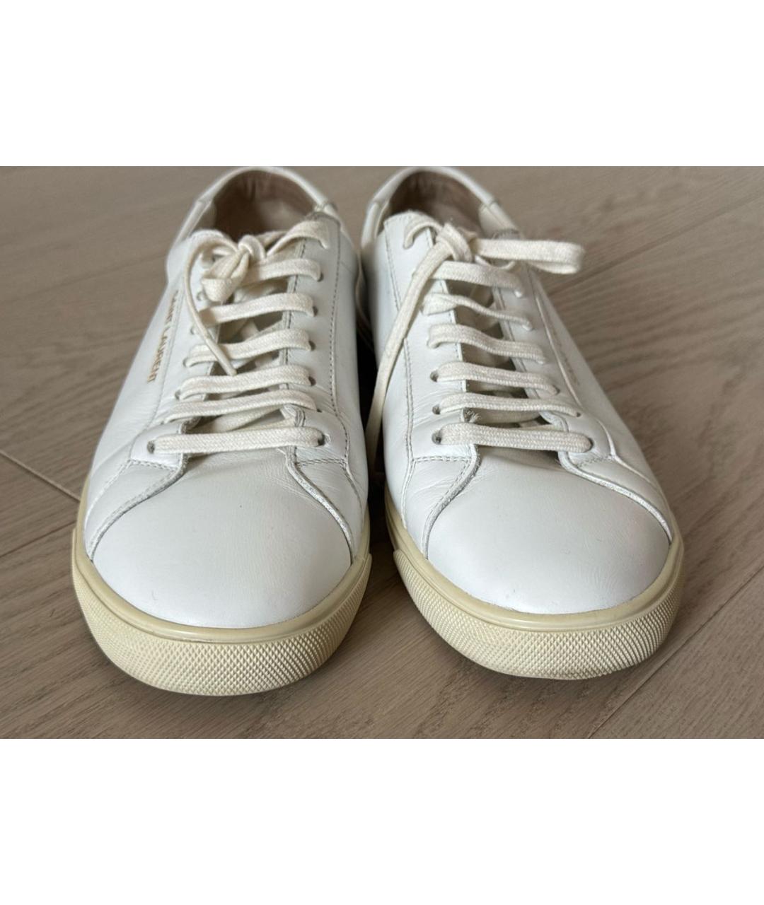 SAINT LAURENT Белые кожаные кеды, фото 2