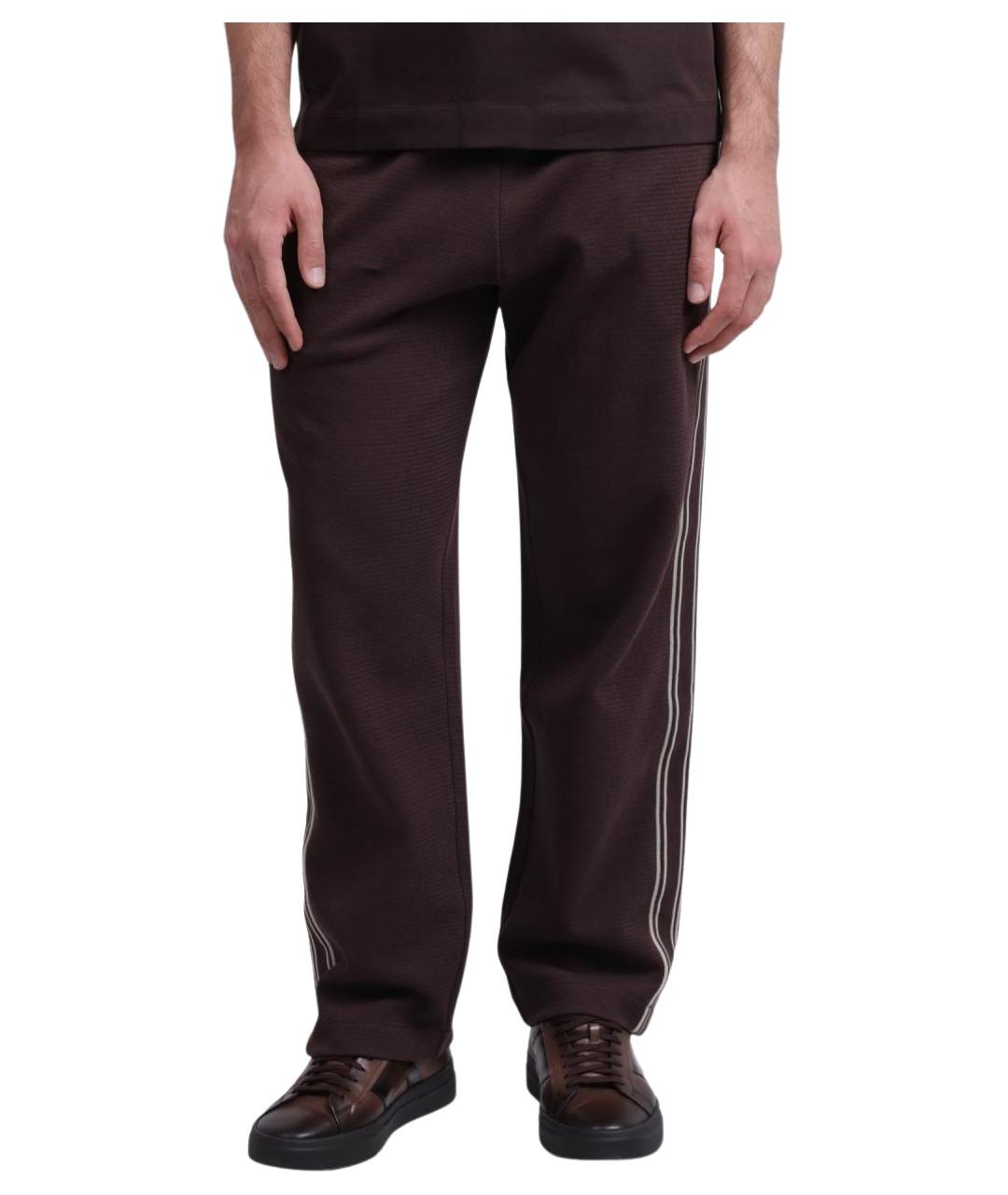 HUGO BOSS Коричневые хлопковые повседневные брюки, фото 1