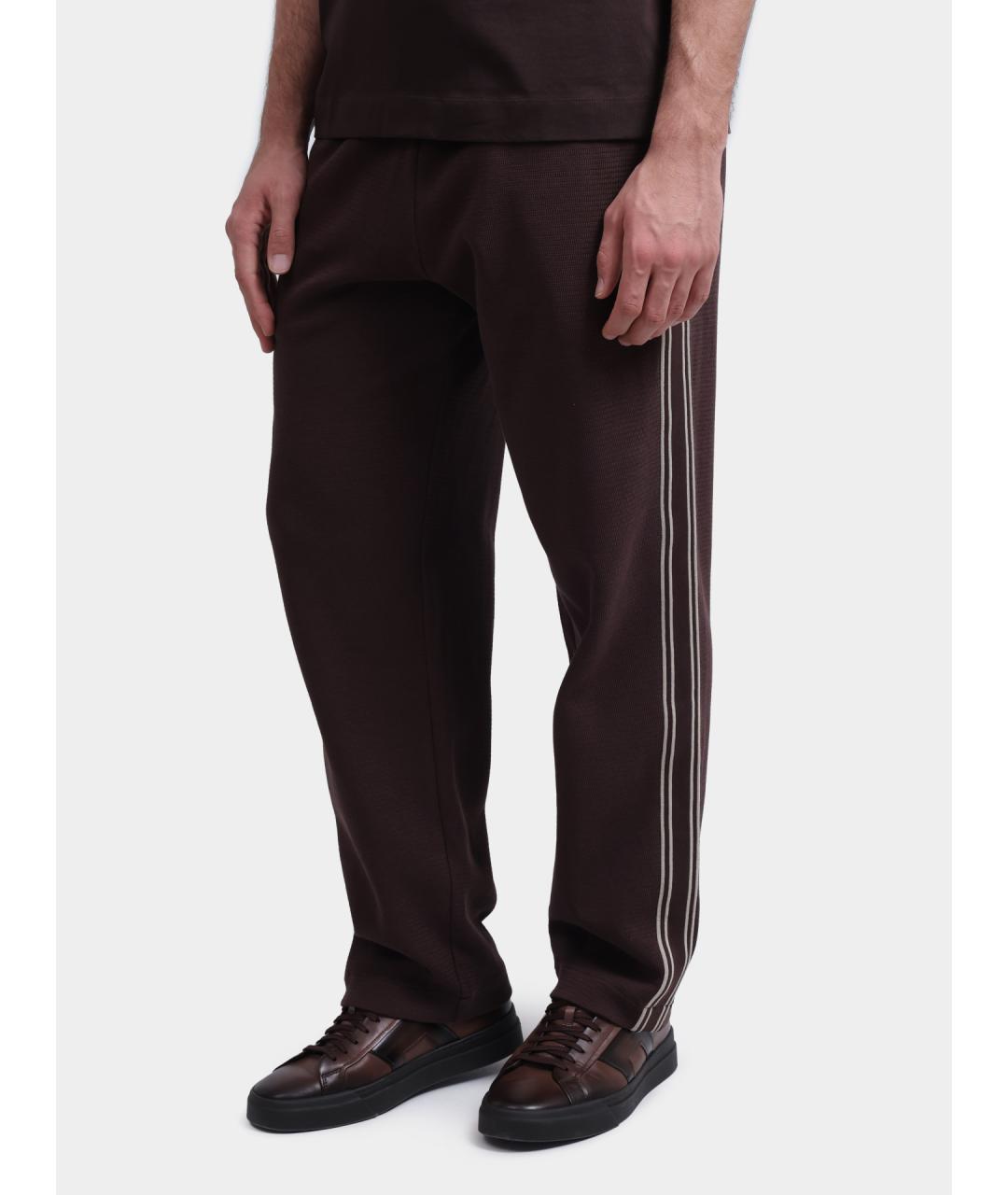 HUGO BOSS Коричневые хлопковые повседневные брюки, фото 3
