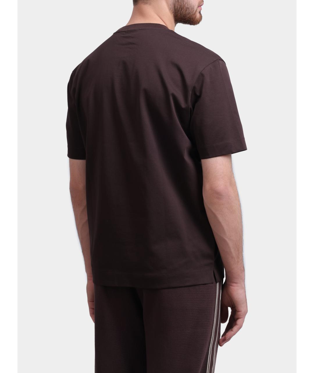 HUGO BOSS Коричневая хлопковая футболка, фото 5