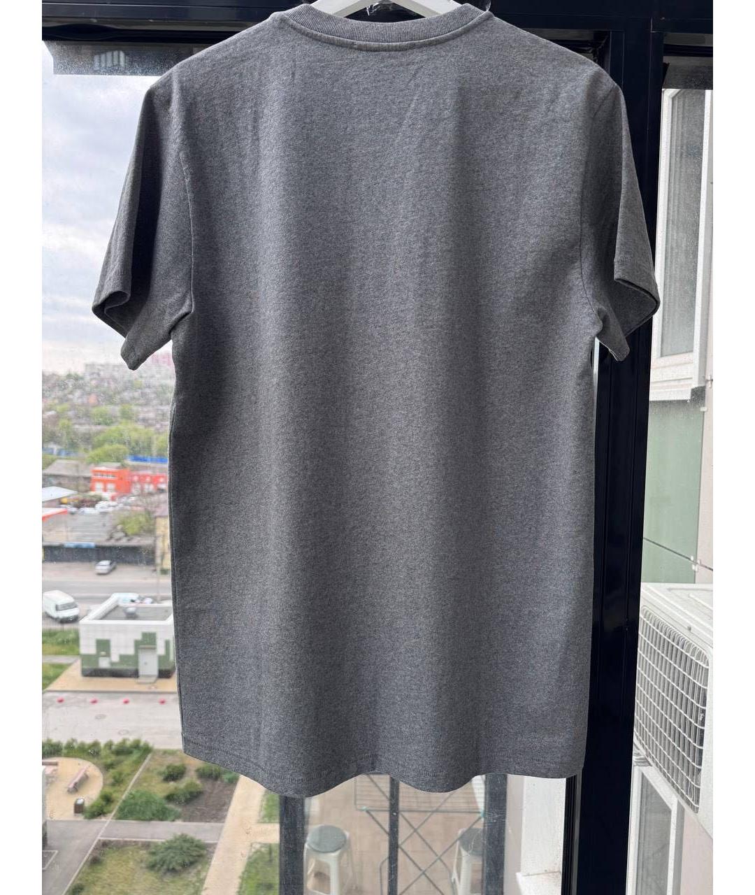 HELMUT LANG Серая хлопковая футболка, фото 2