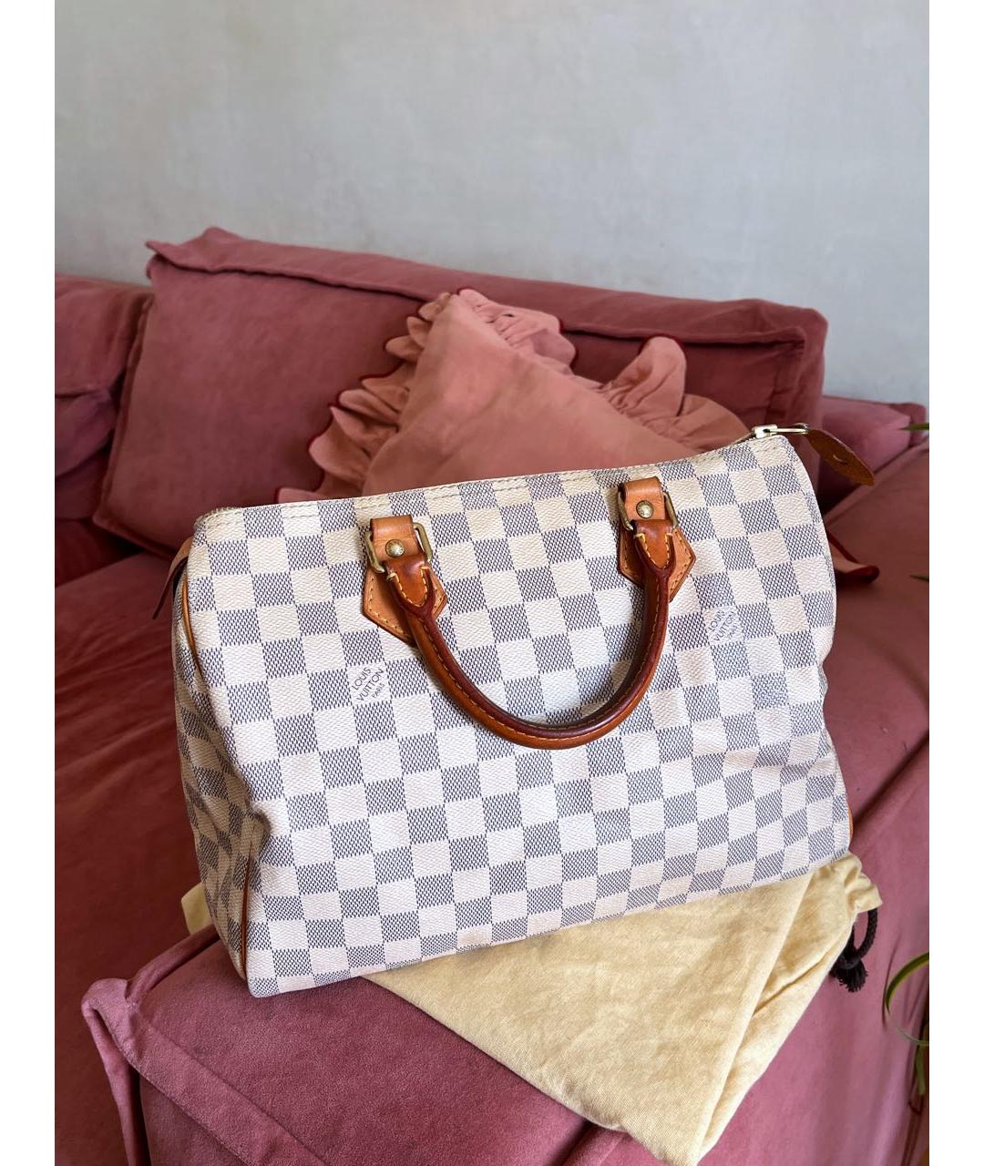 LOUIS VUITTON Бежевая кожаная сумка тоут, фото 4