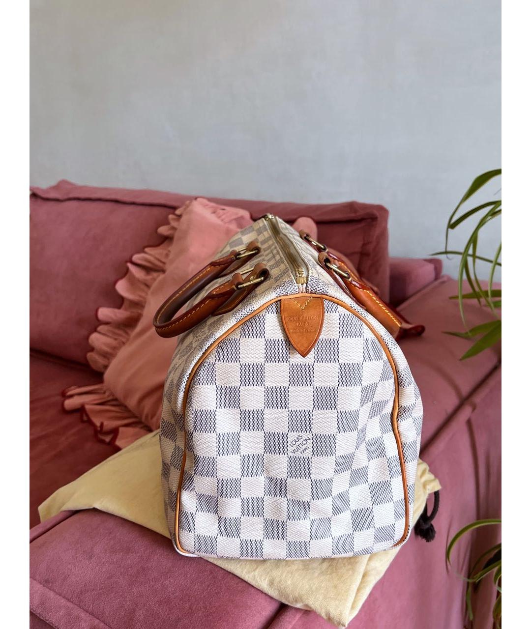 LOUIS VUITTON Бежевая кожаная сумка тоут, фото 5