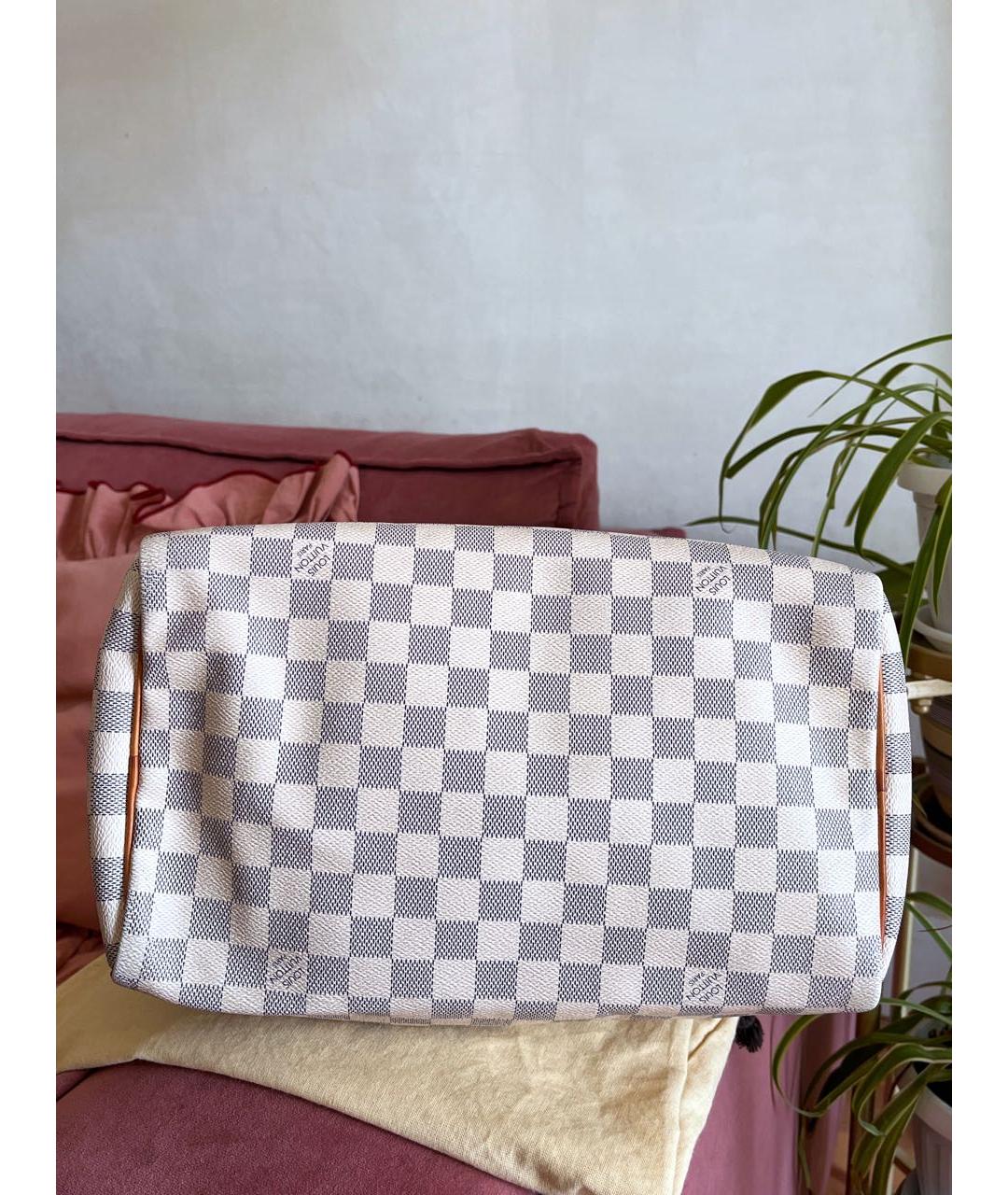 LOUIS VUITTON Бежевая кожаная сумка тоут, фото 7