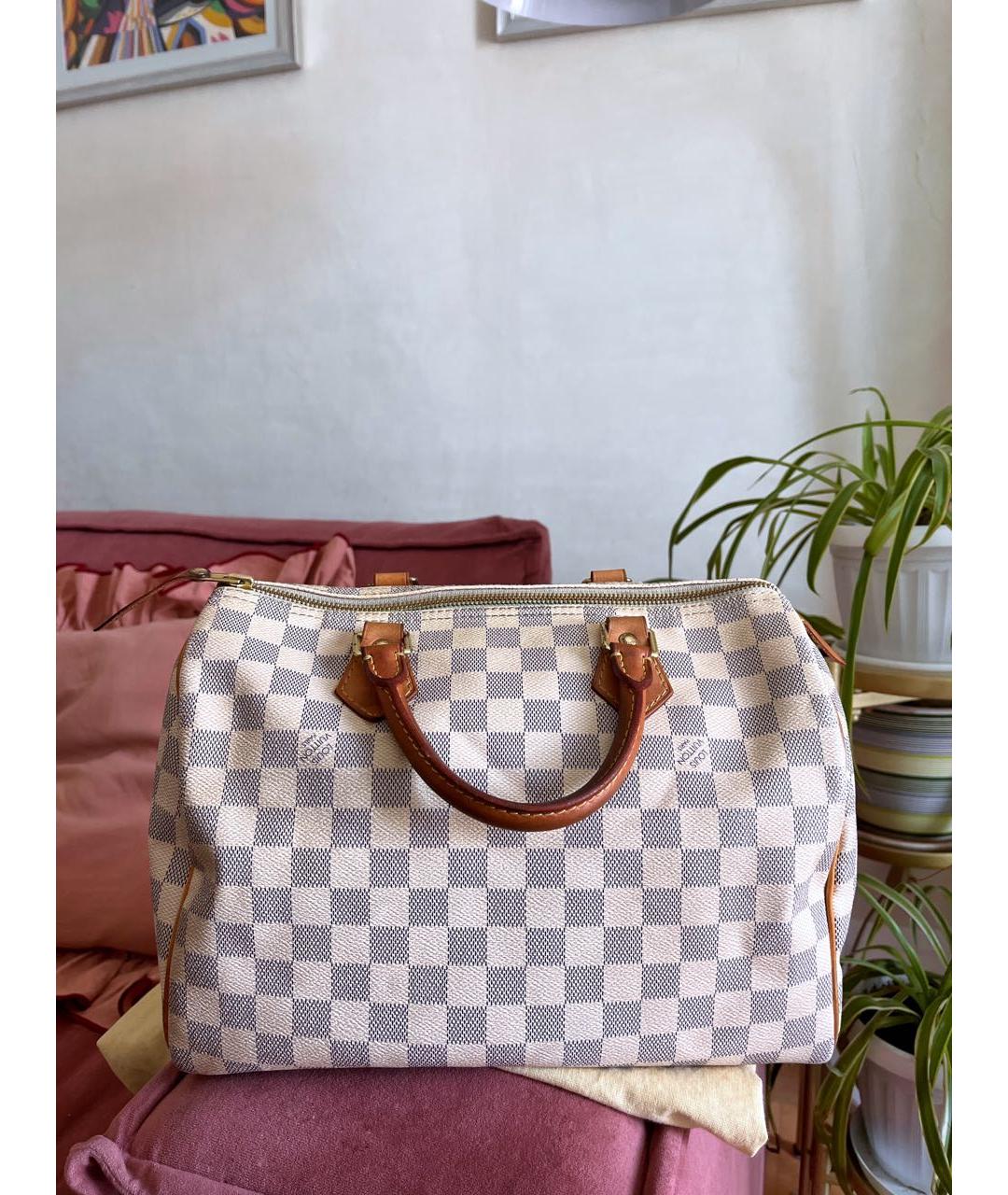LOUIS VUITTON Бежевая кожаная сумка тоут, фото 2