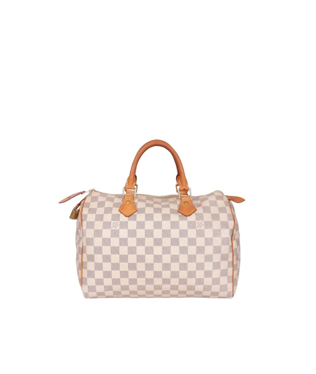 LOUIS VUITTON Бежевая кожаная сумка тоут, фото 9
