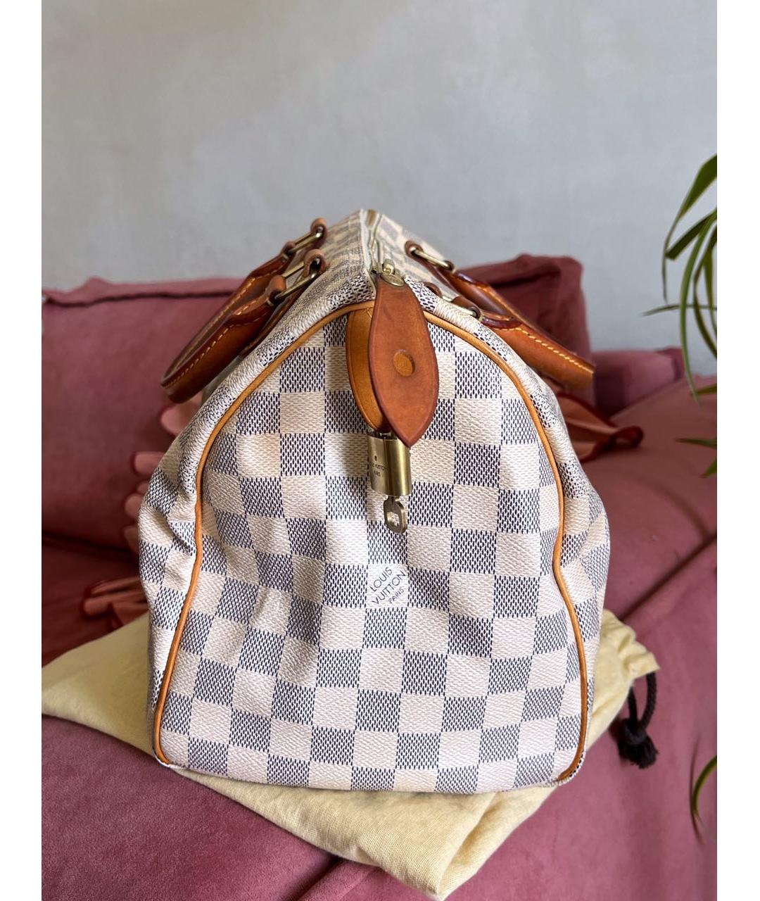 LOUIS VUITTON Бежевая кожаная сумка тоут, фото 6