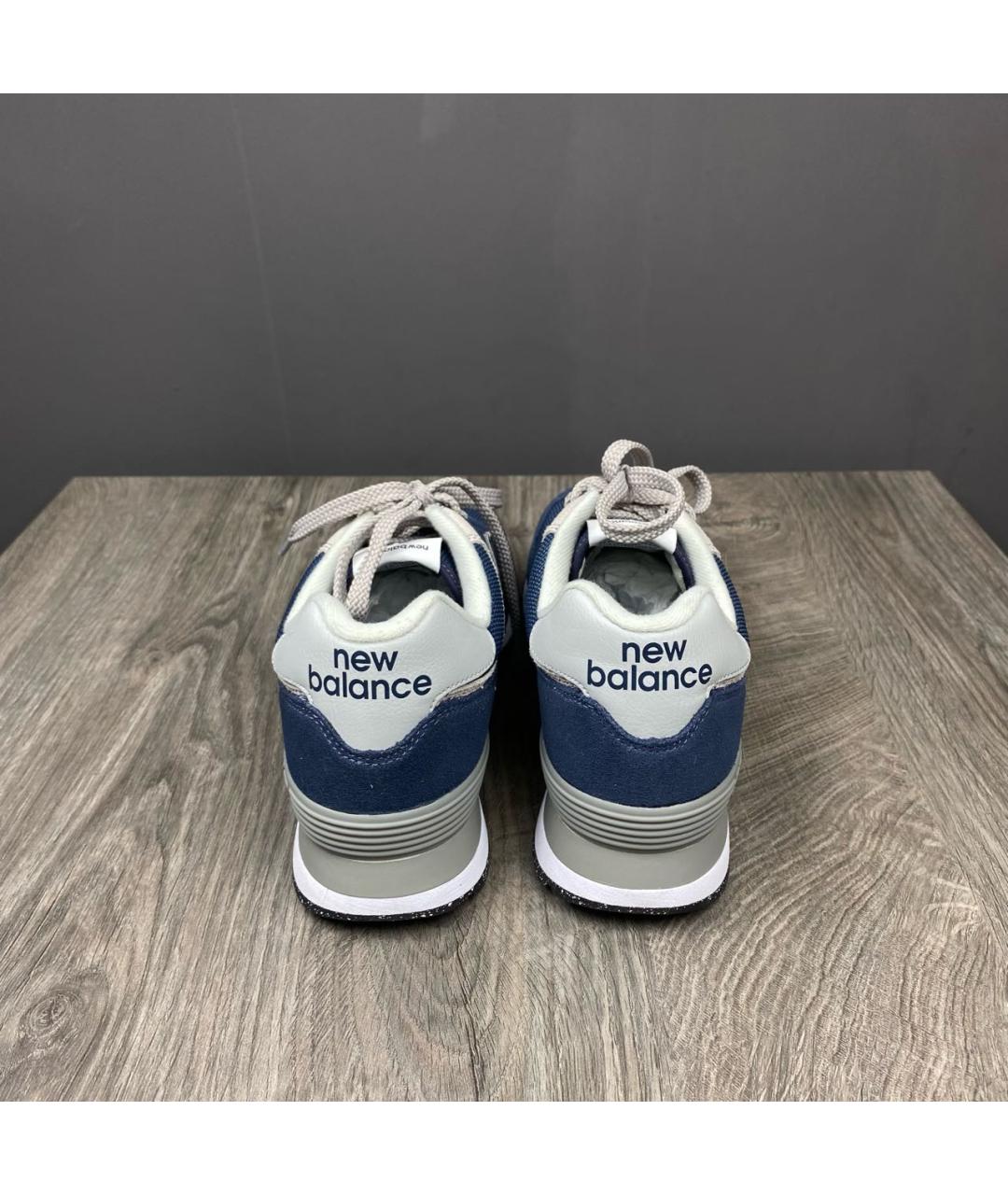 NEW BALANCE Темно-синие замшевые низкие кроссовки / кеды, фото 3