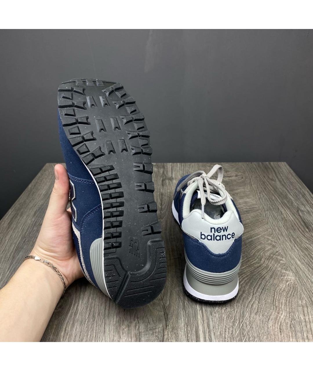 NEW BALANCE Темно-синие замшевые низкие кроссовки / кеды, фото 5