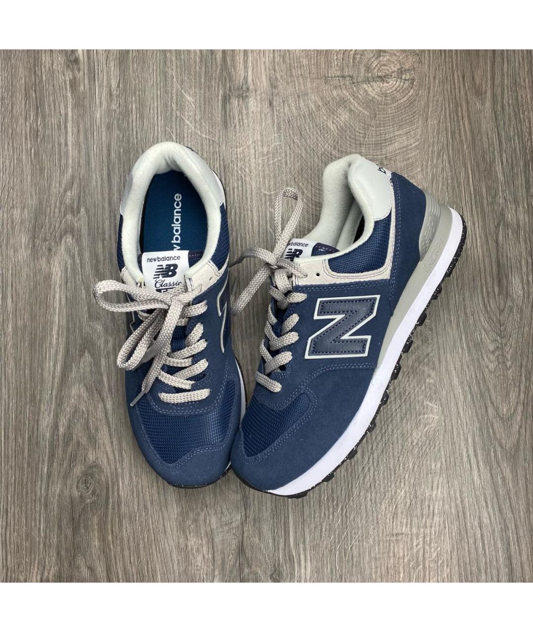 NEW BALANCE Темно-синие замшевые низкие кроссовки / кеды, фото 8