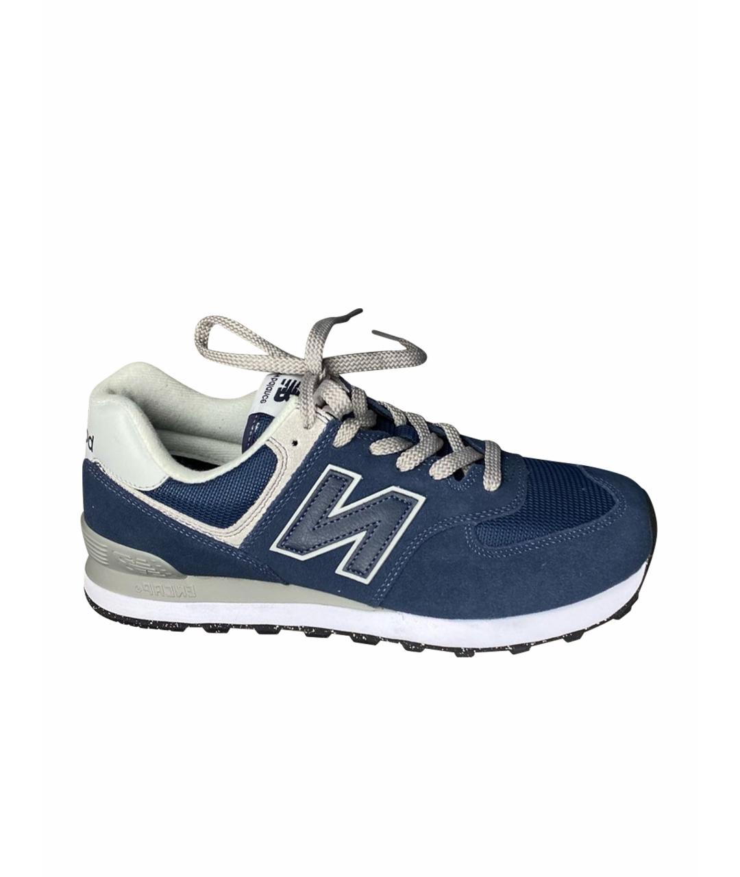NEW BALANCE Темно-синие замшевые низкие кроссовки / кеды, фото 1