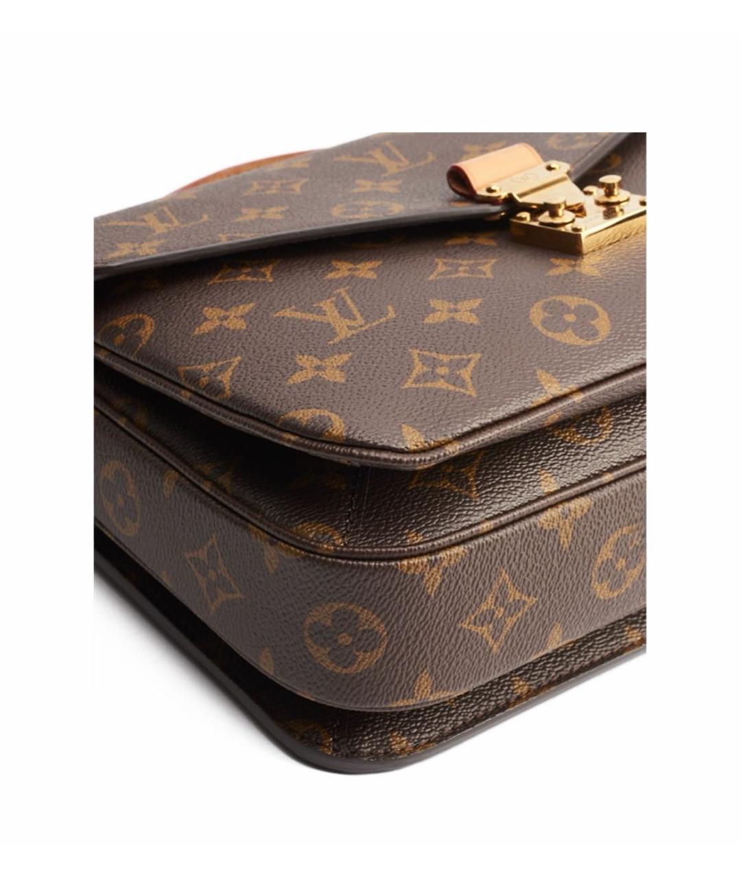 LOUIS VUITTON Коричневая кожаная сумка через плечо, фото 3
