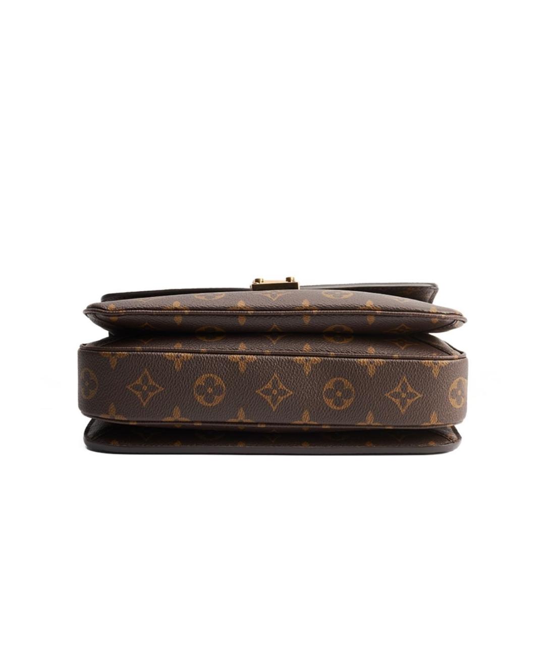 LOUIS VUITTON Коричневая кожаная сумка через плечо, фото 7