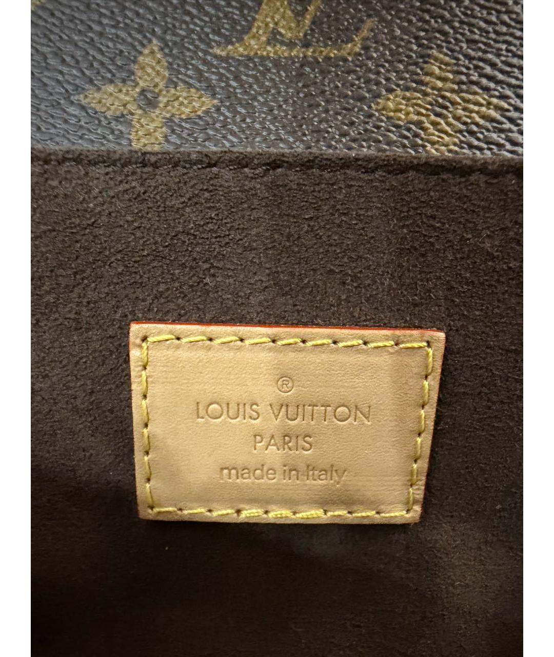 LOUIS VUITTON Коричневая кожаная сумка через плечо, фото 4