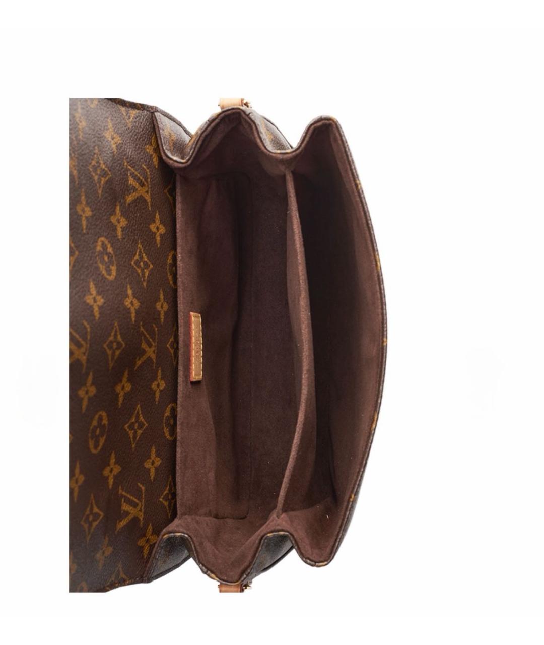 LOUIS VUITTON Коричневая кожаная сумка через плечо, фото 6