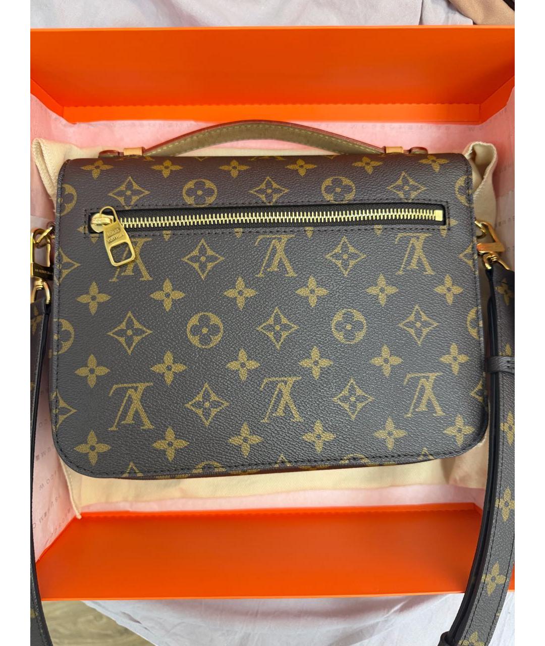 LOUIS VUITTON Коричневая кожаная сумка через плечо, фото 2