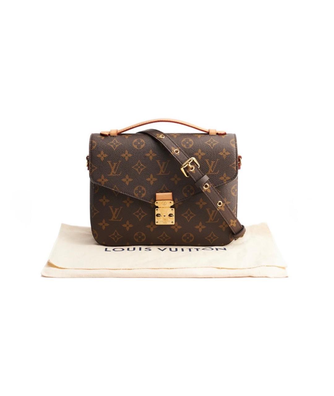 LOUIS VUITTON Коричневая кожаная сумка через плечо, фото 2