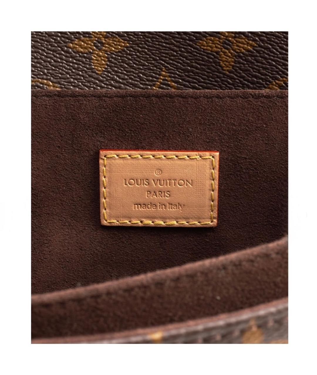 LOUIS VUITTON Коричневая кожаная сумка через плечо, фото 5