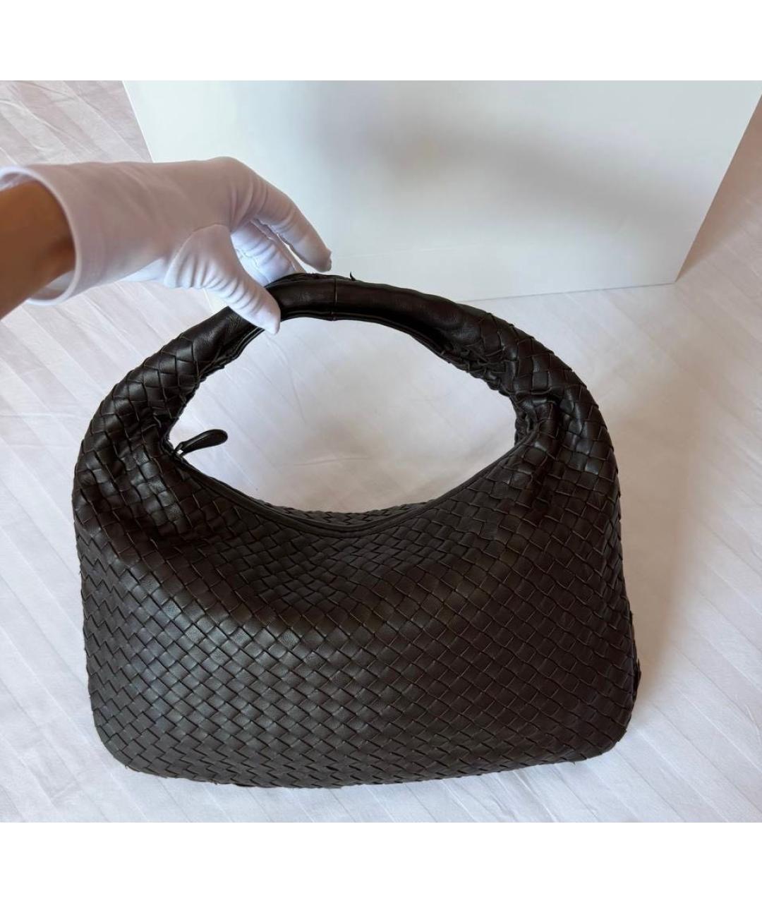 BOTTEGA VENETA Коричневая кожаная сумка с короткими ручками, фото 2