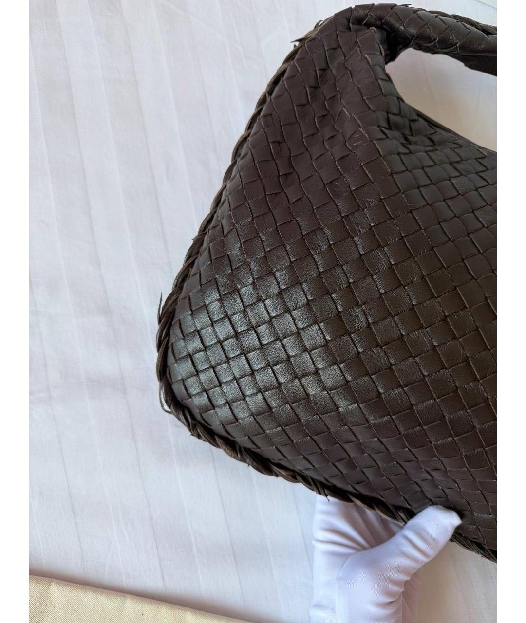 BOTTEGA VENETA Коричневая кожаная сумка с короткими ручками, фото 4