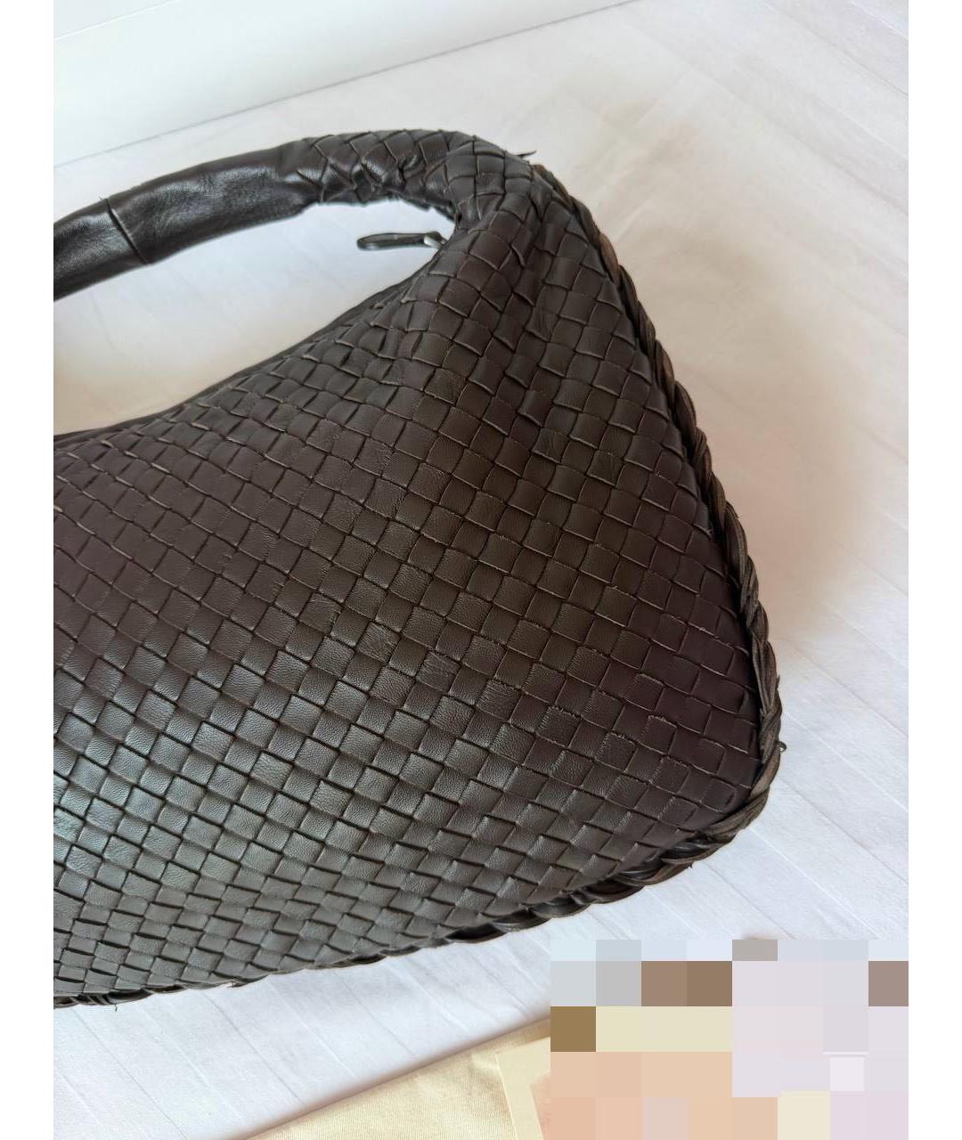 BOTTEGA VENETA Коричневая кожаная сумка с короткими ручками, фото 5