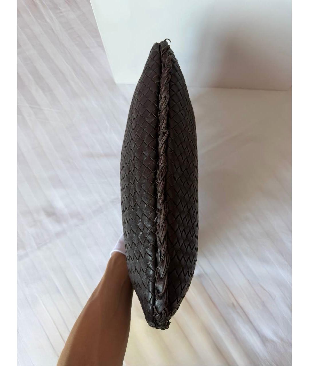 BOTTEGA VENETA Коричневая кожаная сумка с короткими ручками, фото 8
