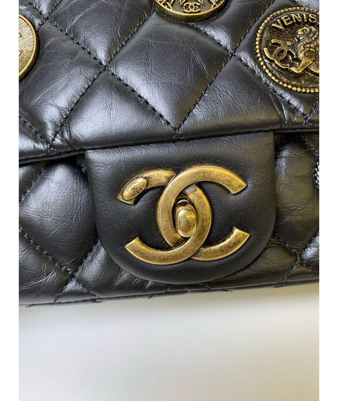 CHANEL Черная кожаная сумка через плечо, фото 8