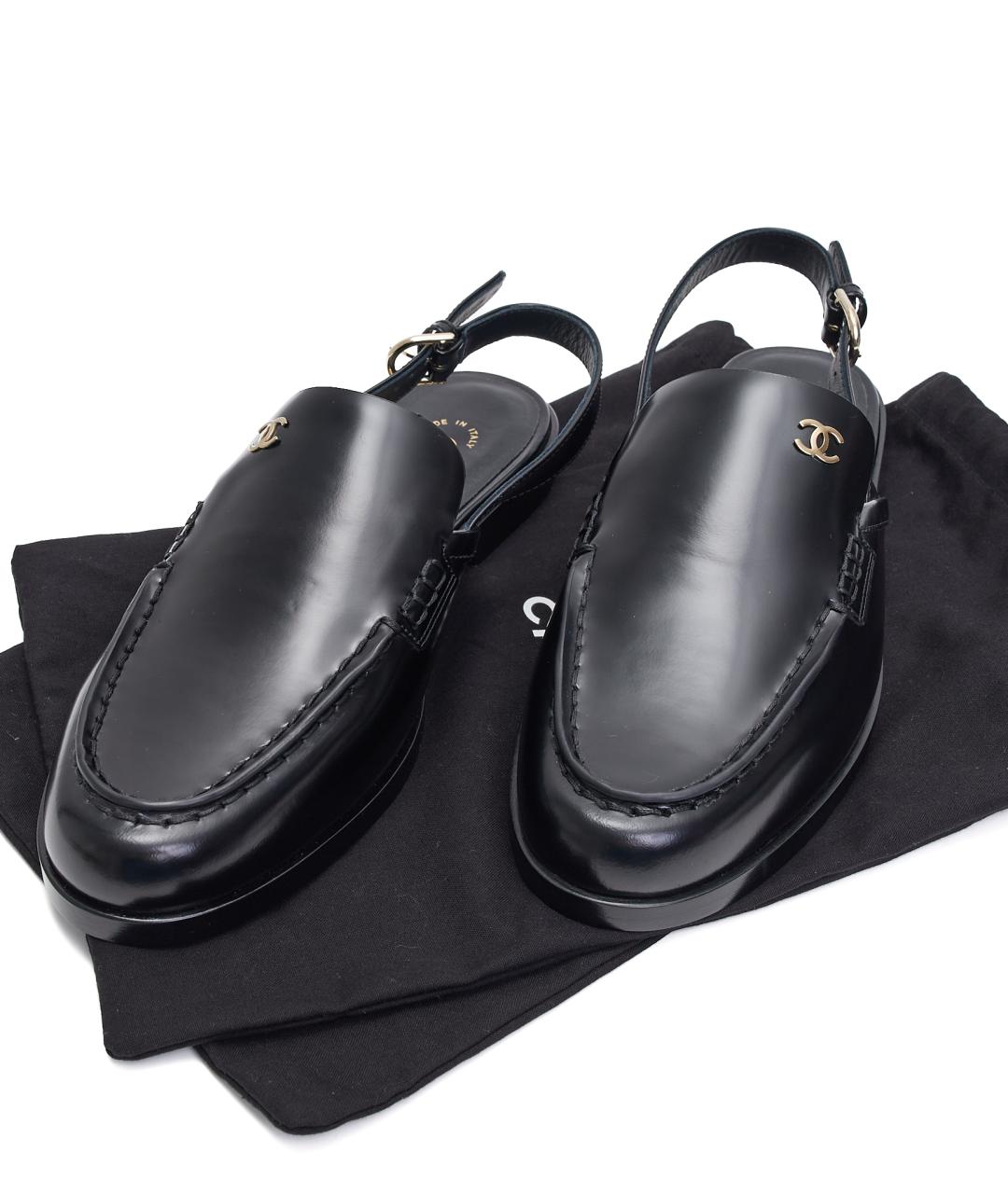 CHANEL Черные кожаные лоферы, фото 8