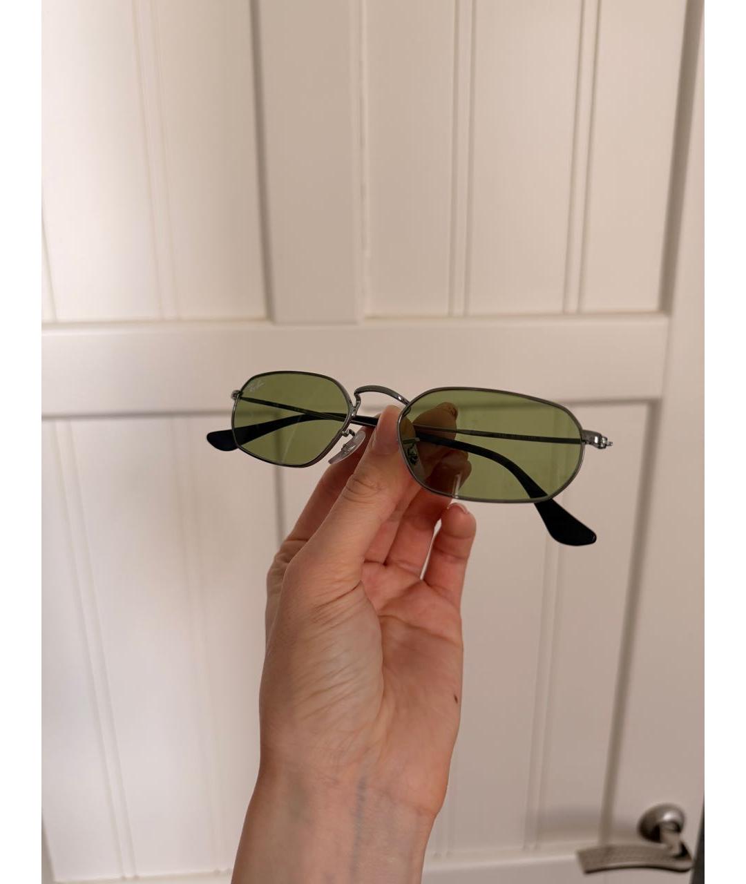 RAY BAN Серебряные металлические солнцезащитные очки, фото 7