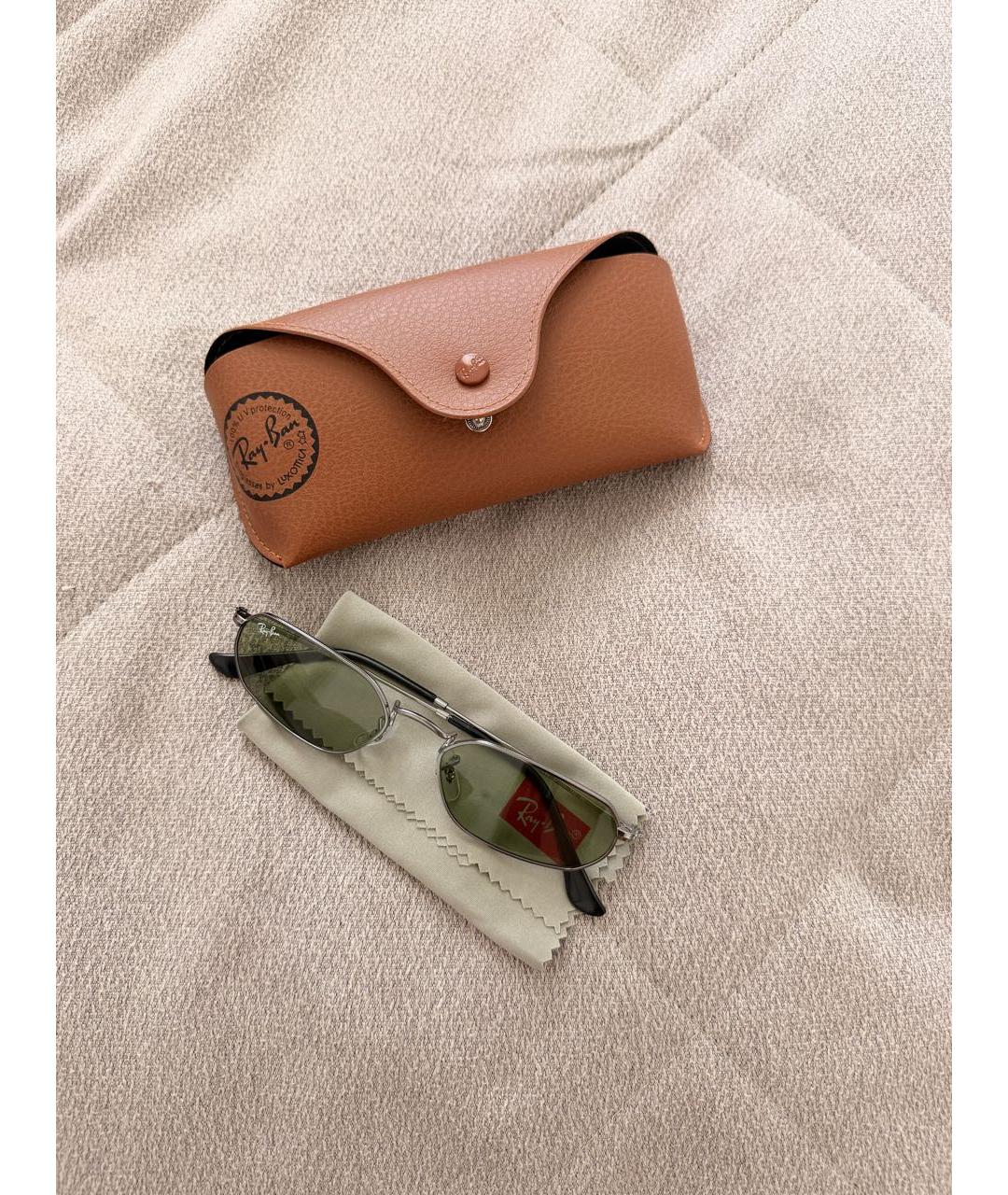 RAY BAN Серебряные металлические солнцезащитные очки, фото 3