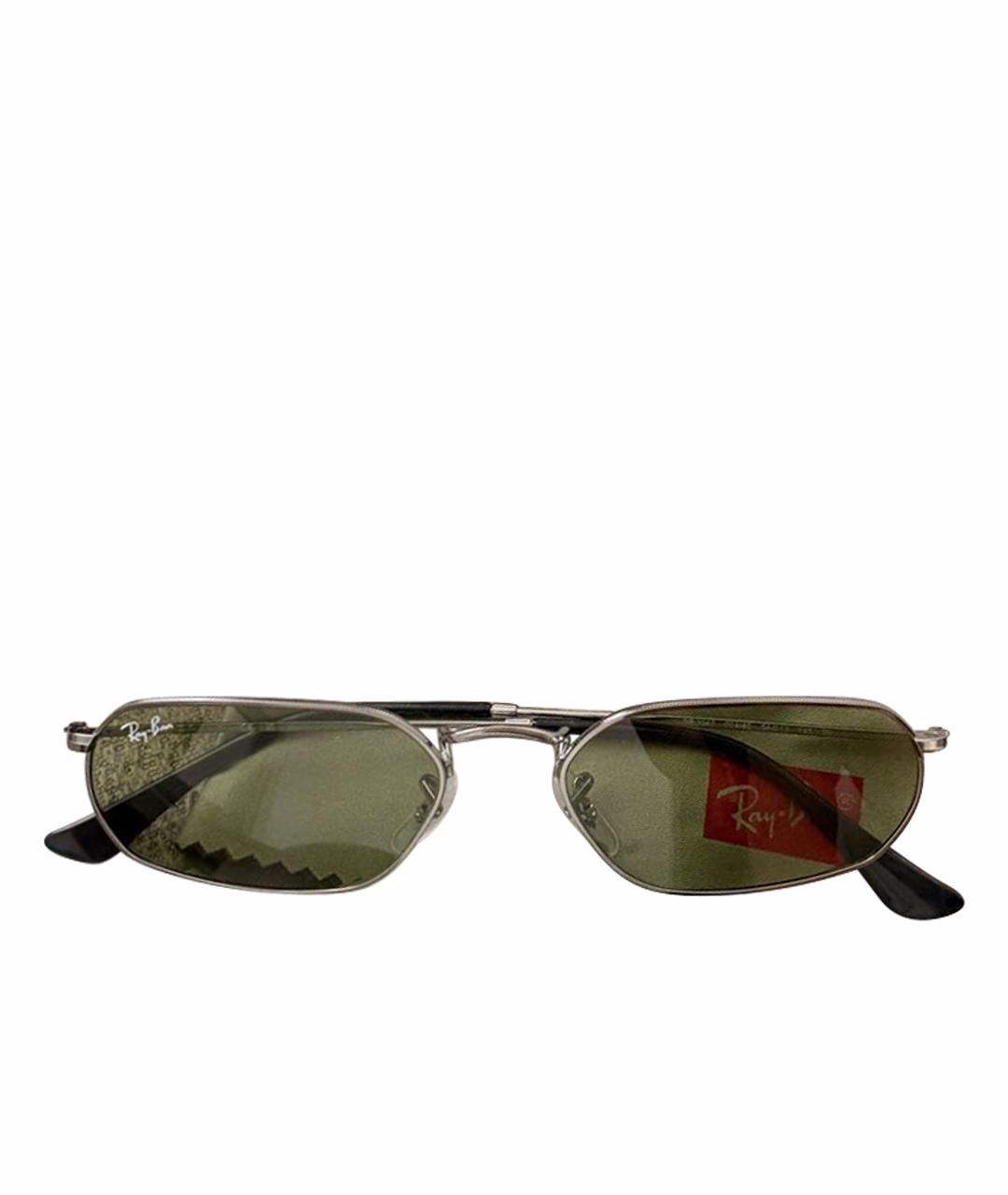 RAY BAN Серебряные металлические солнцезащитные очки, фото 1