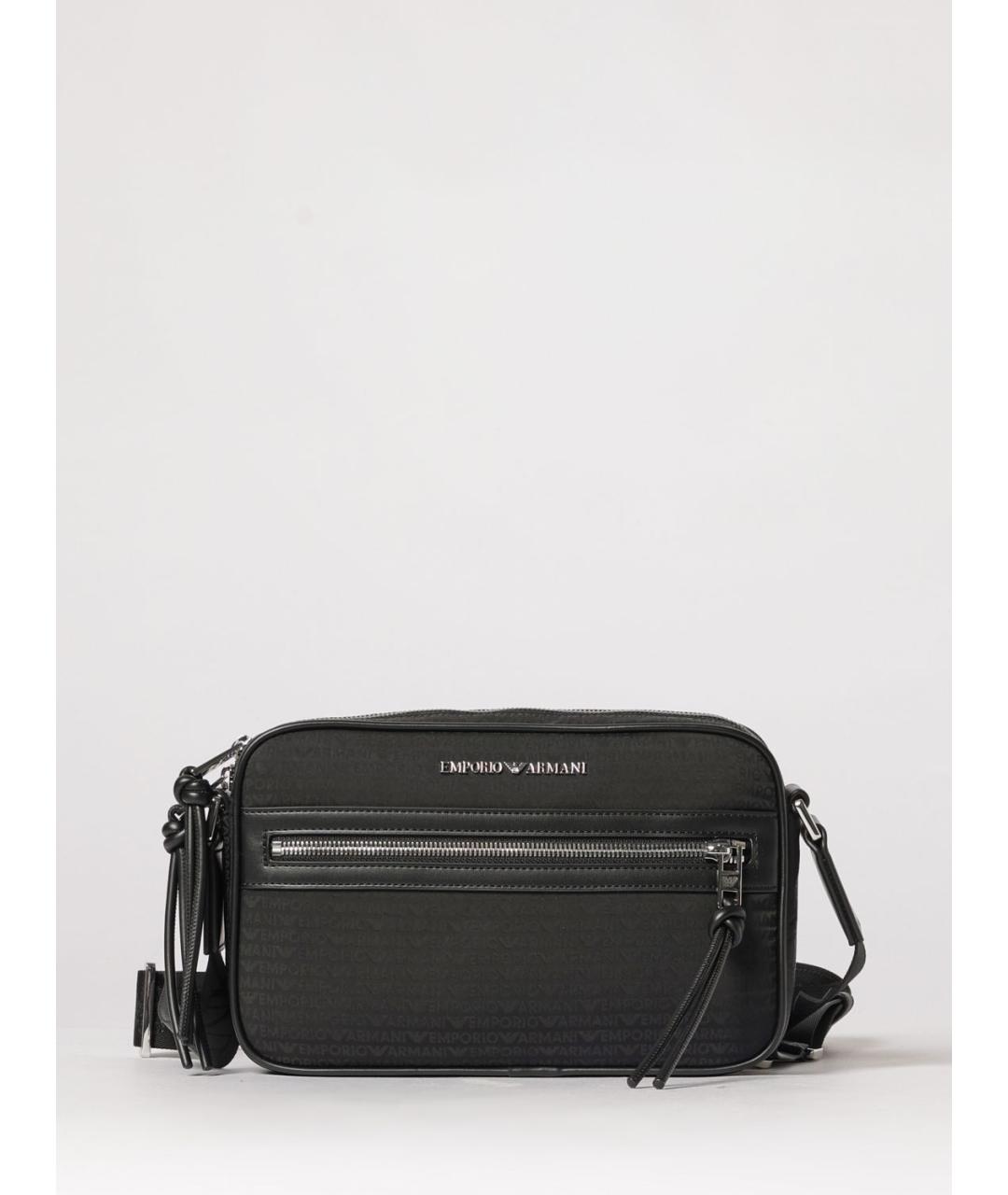 EMPORIO ARMANI Черная синтетическая сумка на плечо, фото 4